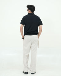 Classic Black Short-Sleeve Polo Shirt – Modern Tailored Fit
