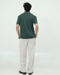 Minimal Logo Polo T-Shirt – Dark Green Classic Fit