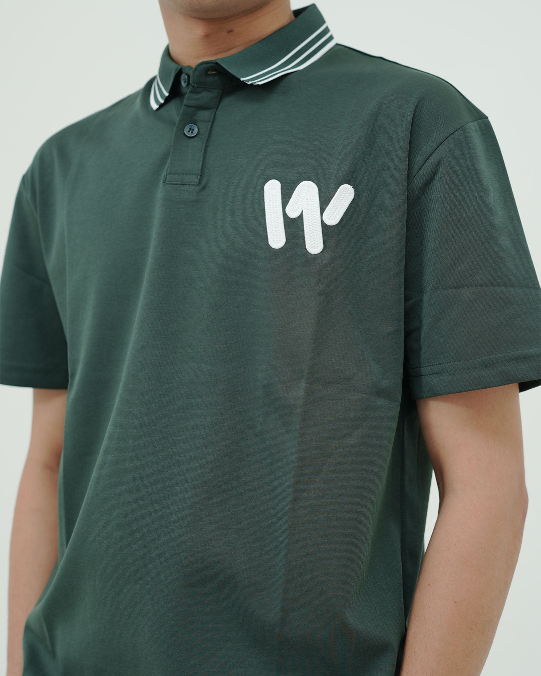 Minimal Logo Polo T-Shirt – Dark Green Classic Fit